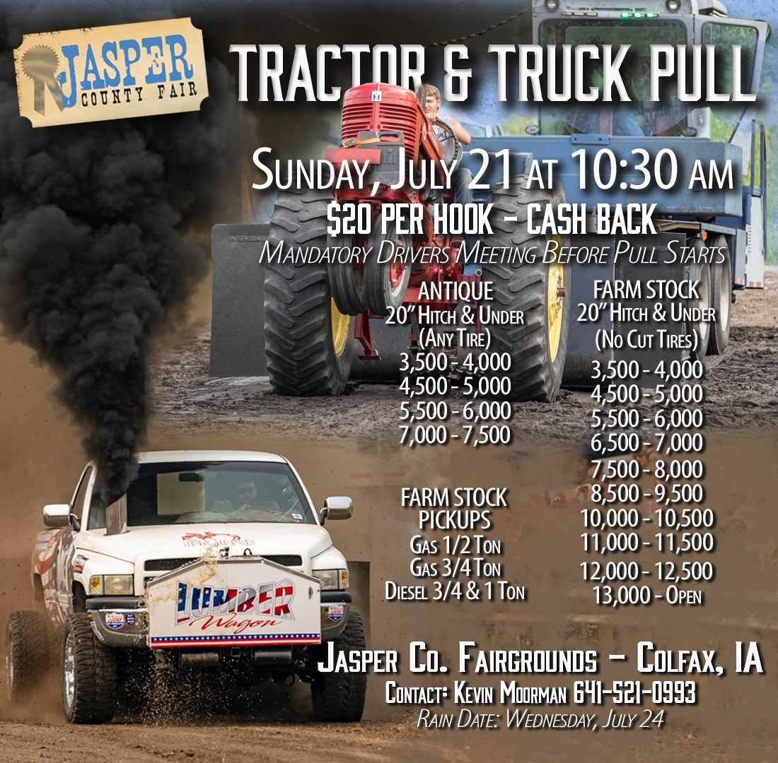 Tractor & Truck Pull – 2024 by Jasper County Fair